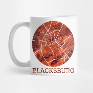 Blacksburg VA Map Mug